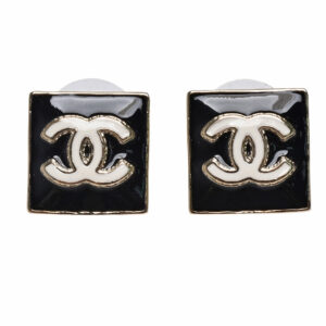 DOUBLE C SQUARE STUD EARRINGS