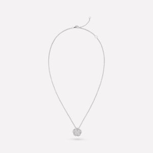 BOUTON DE CAMELIA NECKLACE SILVER DIAMOND