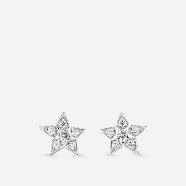 COMETE GEODE SMALL EARRINGS SILVER DIAMOND