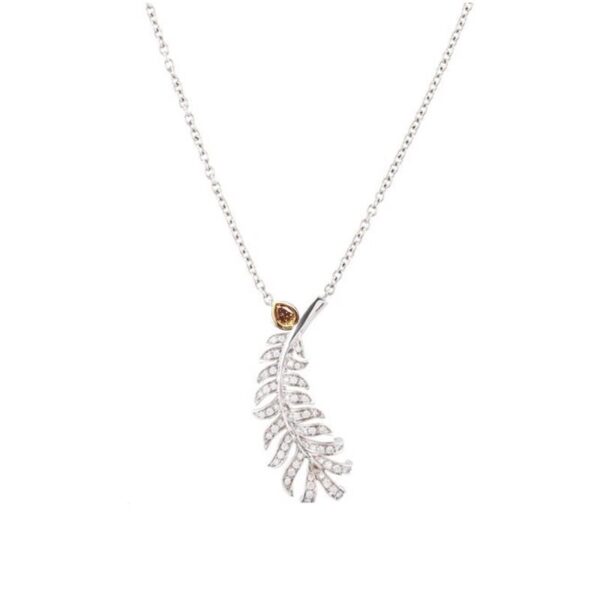 PLUME DE SILVER DIAMOND NECKLACE