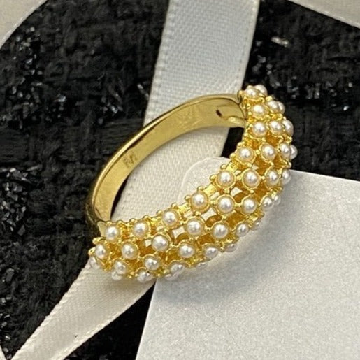 CD RING PEARL GOLD