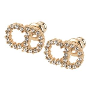 CD DROP EARRINGS GOLD DIAMOND