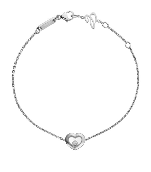 HAPPY HEART BRACELET SILVER 1 DIAMOND