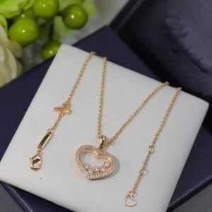 HAPPY HEART NECKLACE PINK GOLD DIAMOND