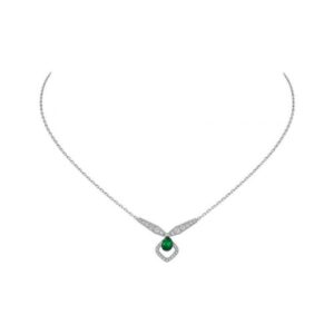 JOSEPHINE MALACHITE SILVER DIAMOND NECKLACE