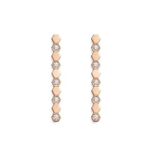 BEE LOVE ROSE GOLD DIAMOND LONG EARRINGS