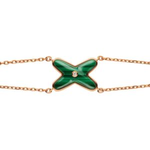 JEUX BRACELET MALACHITE ROSE GOLD 1 DIAMOND