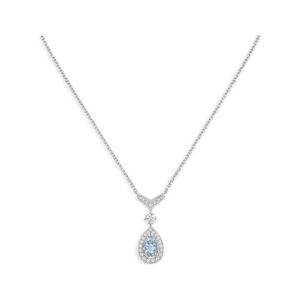 JOSEPHINE TURQUOISE LIGHT SILVER DIAMOND NECKLACE