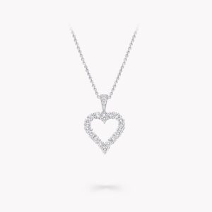 HEART SILHOUETTE SILVER DIAMOND NECKLACE