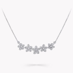 WILD FLOWER SILVER DIAMOND LINE NECKLACE