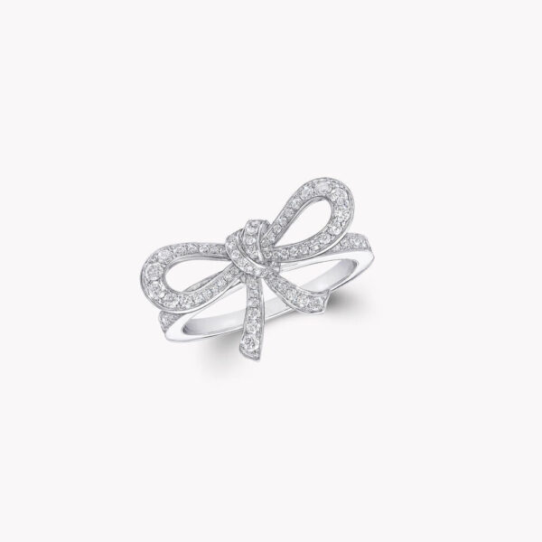 TILDA BOW MINI SILVER DIAMOND RING