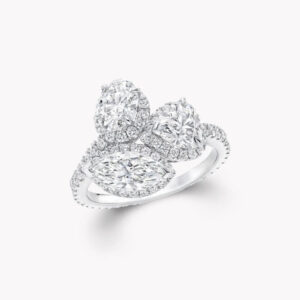 MULTI SHAPE SILVER DIAMOND ENGAGEMENT RING