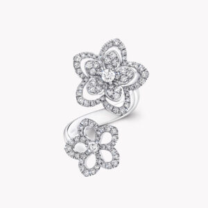 WILD FLOWER DOUBLE SILVER DIAMOND RING