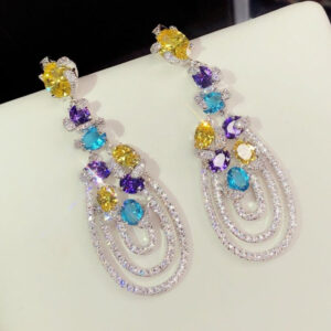 GRA MULTICOLOR DIAMOND DROP EARRINGS