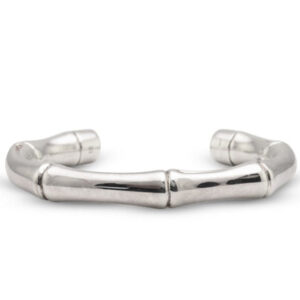 STERLING SILVER HIGH BAMBOO OPEN BRACELET