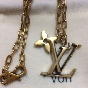 LV LOGO PEDANT STAR ANTIQUE GOLD NECKLACE