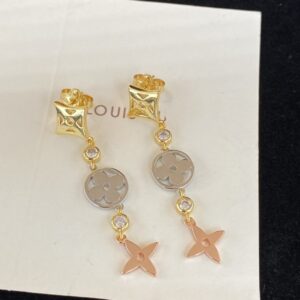 STAR AND SUN 4 MOTIFS DROP EARRINGS