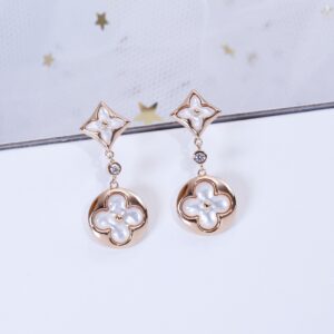 STAR AND SUN PINK GOLD MOP DROP EARRINGS