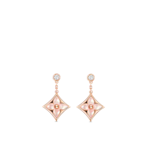 DOUBLE STAR PINK GOLD MOP DROP EARRINGS