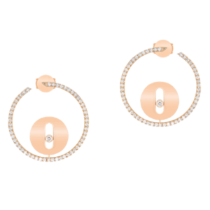 CREOLES LUCKY MOVE PM PINK GOLD DIAMOND EARRINGS