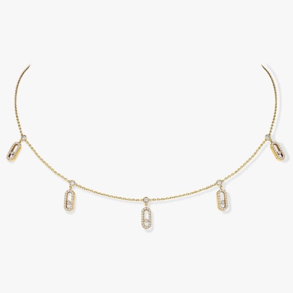 CHOKER MOVE UNO PAMPILLE PAVED GOLD DIAMOND NECKLACE