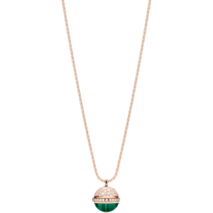 POSSEISSION DIAMOND PINK GOLD MALACHITE NECKLACE