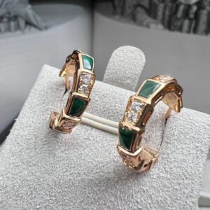 SERPENTI MALACHITE ROSE GOLD EARRINGS