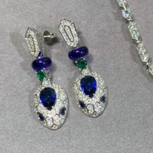 SERPENT DIAMOND SILVER EARRINGS