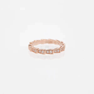 SERPENTI RING ROSE GOLD DIAMOND PAVED 3MM