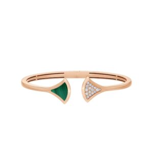 DREAM BRACELET OPEN MALACHITE ROSE GOLD