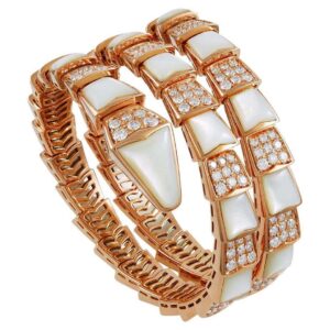 SERPENTI BRACELET ROSE GOLD MOP DIAMOND DOUBLE ROW