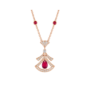 DREAM NECKLACE CARNELIAN DIAMOND PINK GOLD