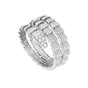 SERPENTI BRACELET 8MM SILVER DIAMOND DOUBLE ROW