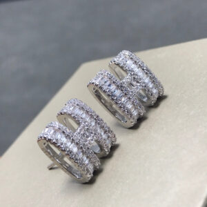 CLIC H SILVER DIAMOND EARRINGS