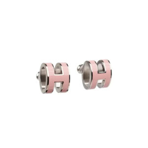 MINI POP H SILVER EARRINGS PINK