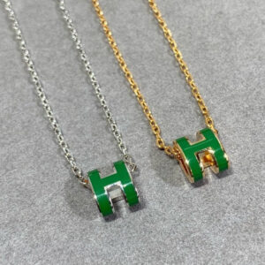 POP H GREEN NECKLACE SILVER AND GOLD