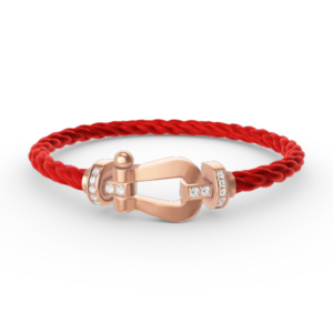 FORCE LARGE HORSESHOE HALF DIAMOND BRACELET ROSE GOLD