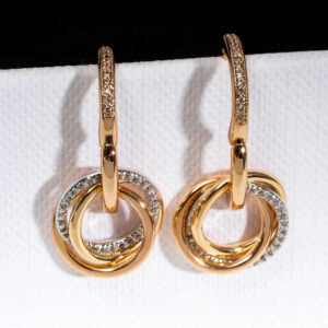 TRINITY EARRINGS GOLD SILVER ROSE GOLD DIAMONDS