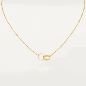 LOVE NECKLACE DOUBLE RING GOLD