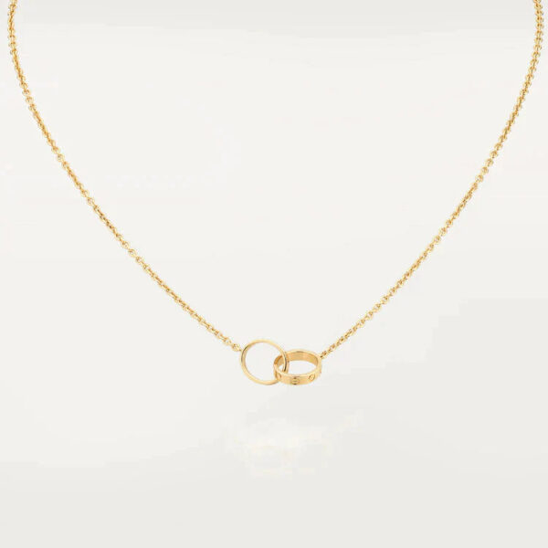 LOVE NECKLACE DOUBLE RING GOLD