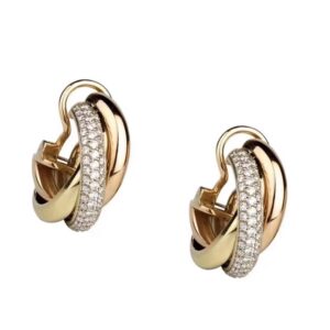 TRINITY ROSE GOLD DIAMOND GOLD EARRINGS