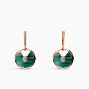 AMULETTE EARRINGS SMALL MALACHITE ROSE GOLD