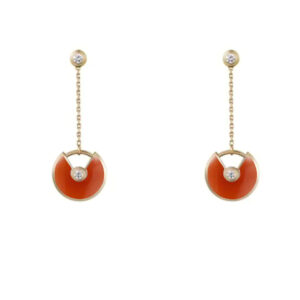 AMULETTE DROP EARRINGS CARNELIAN ROSE GOLD