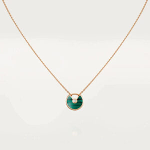 AMULETTE ROSE GOLD MALACHITE NECKLACE