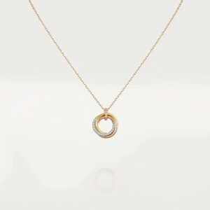 TRINITY NECKLACE SILVER GOLD ROSE GOLD DIAMONDS