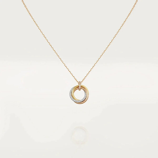 TRINITY NECKLACE SILVER GOLD ROSE GOLD DIAMONDS