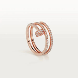 JUSTE RING 1.8MM ROSE GOLD DOUBLE ROW DIAMONDS