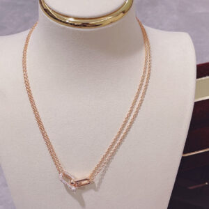 HARDWEAR DOUBLE LINK PEDANT ROSE GOLD DIAMOND NECKLACE