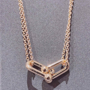 HARDWEAR DOUBLE LINK PEDANT ROSE GOLD NECKLACE