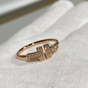 T WIRE RING DIAMOND ROSE GOLD